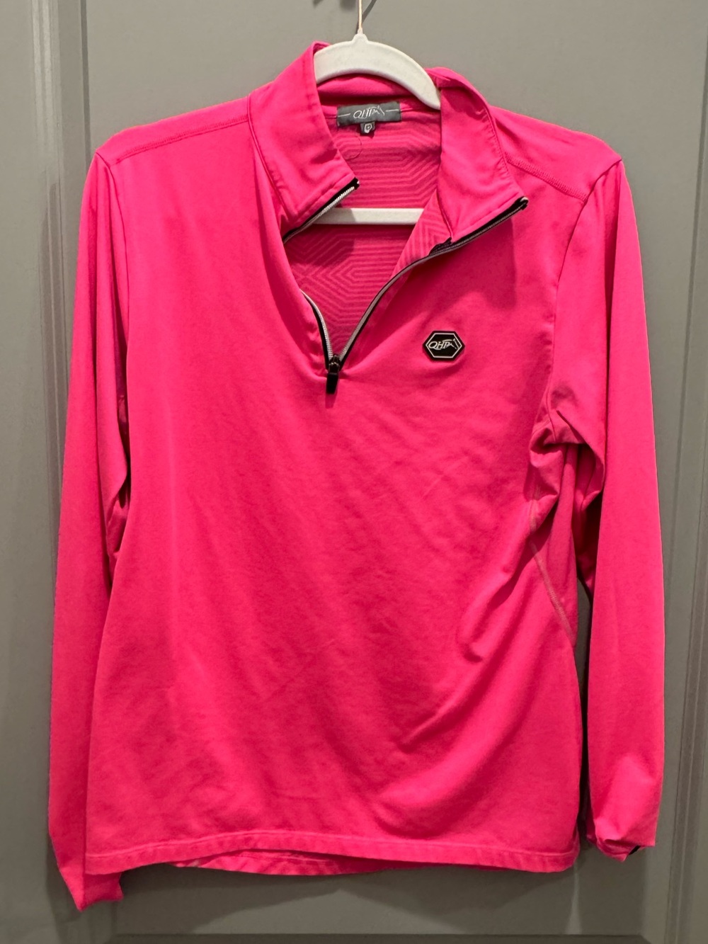 QHP hot pink base layer for cool weather equestrian riding shirt